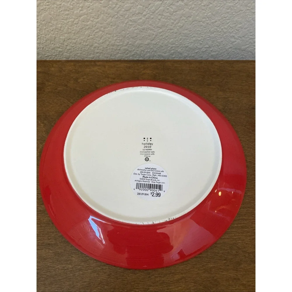 Snowflake Holiday Plate Christmas Target Home Be Merry 2010 Red + White 9